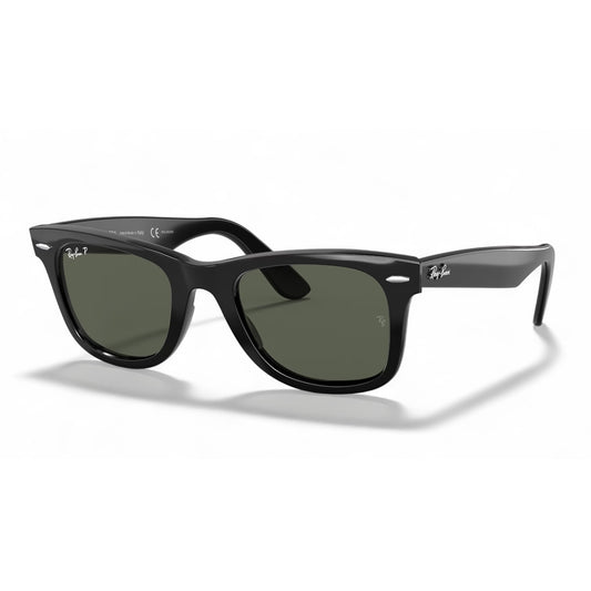 RAY-BAN ORIGINAL WAYFARER CLASSIC | LENTES DE SOL EN POLISHED BLACK & GREEN POLARIZED | 50mm