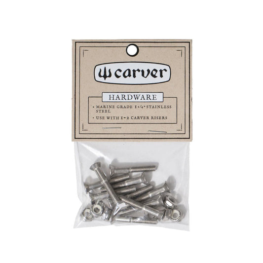 Carver Hardware Set Acero Inoxidable – 1 1/4" (8 Tornillos + 8 Tuercas)