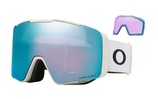 Oakley Line Miner Pro M – Antiparras de Ski | Matte White / Prizm Snow Sapphire Iridium + Lente Extra