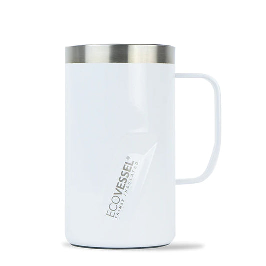 TRANSIT TAZA ACERO INOXIDABLE TRIMAX CON TAPA WHITE PEARL 16 oz/473ml