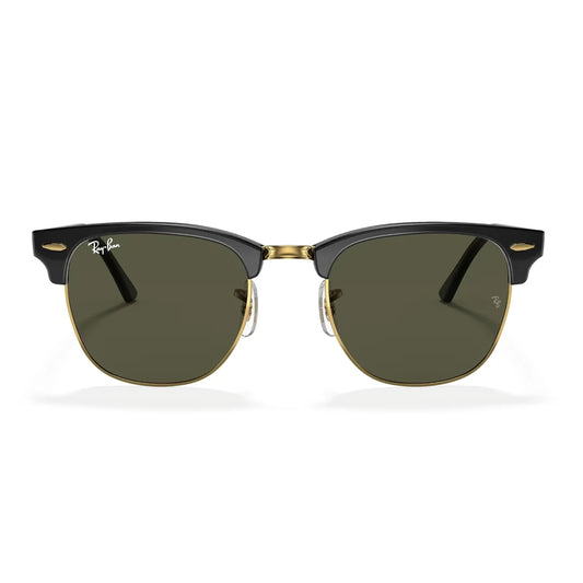 RAY-BAN CLUBMASTER CLASSIC | LENTES DE SOL EN BLACK ON GOLD & G-15 GREEN