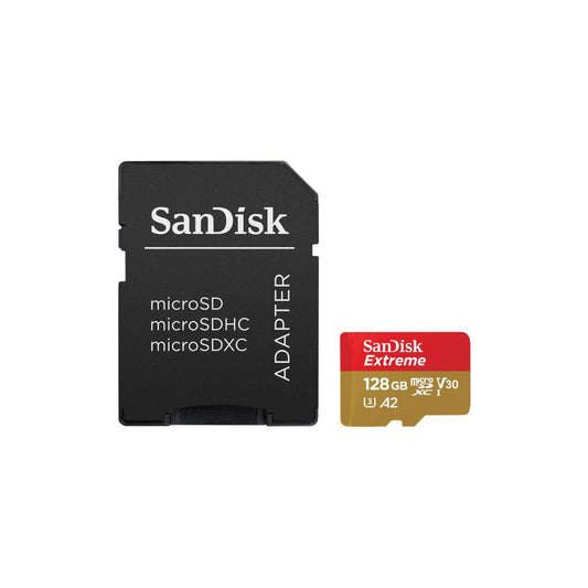 Tarjeta memoria MicroSD SanDisk Extreme 128Gb 4K 190MB/s 90MB/s con adaptador