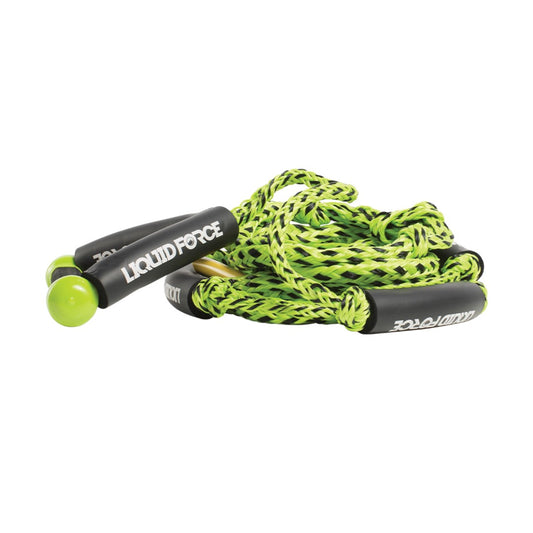 LIQUID FORCE MANILLAR WAKEBOARD SURF 9 HANDLE KNOTTED ROPE GREEN