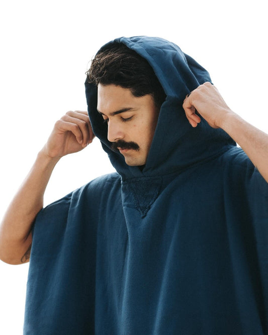 TERRA SOLID HOODED PONCHO TEAL BLUE