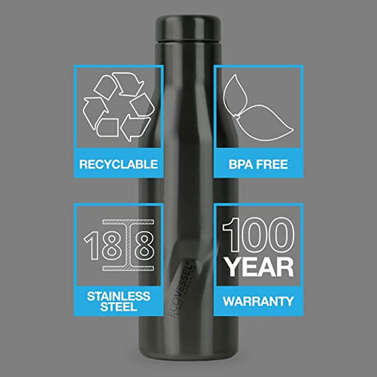 ECOVESSEL TERMO ASPEN TRIMAX INSULATED BLACK SHADOW 25 oz/ 739 ml