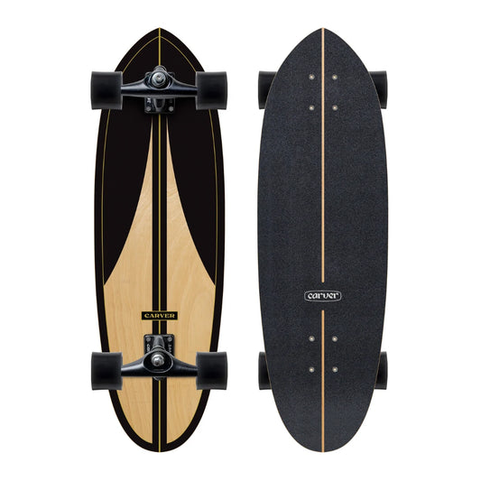 Carver Black Label 32,5" | Surfskate Completo CX Coal Satin | Carving Fluido Estética 60s