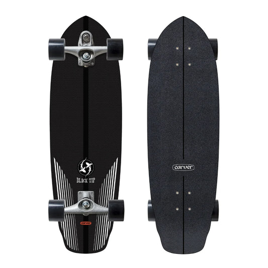 Carver Black Tip Carbon Fiber 32,5" | Surfskate Completo C7 | Colección 30 Años de Innovación