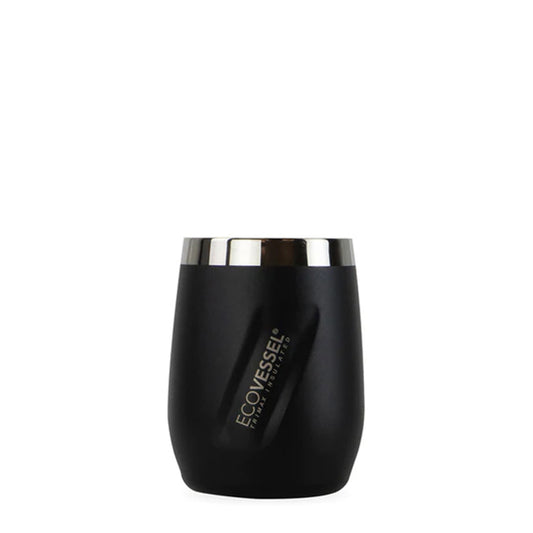 ECOVESSEL PORT WINE VASO TERMICO ACERO INOXIDABLE CON TAPA BLACK SHADOW 10 oz/ 296ml