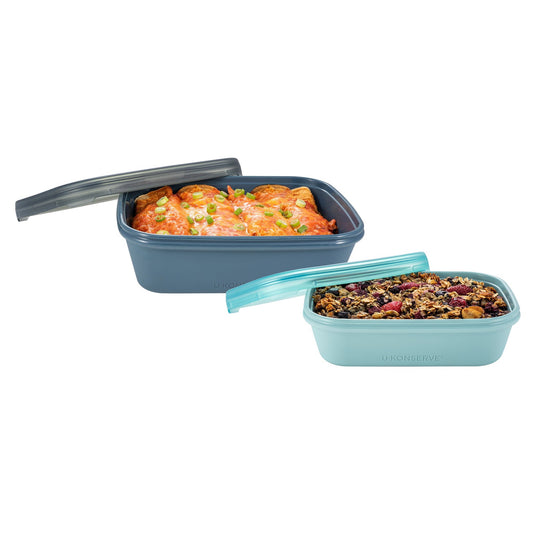 Set x 2 Loncheras BounceBox U-Konserve Silicona 710 ml y 1.4 L